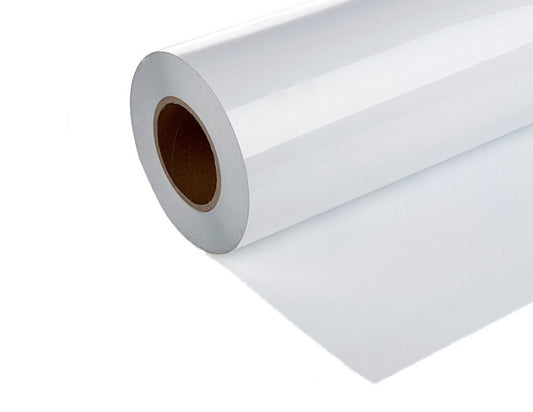 Vinil de impresión blanco brillante con adhesivo